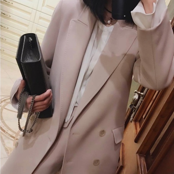 Double Breasted Blazer in Nude Colour - Picture 2 of 5